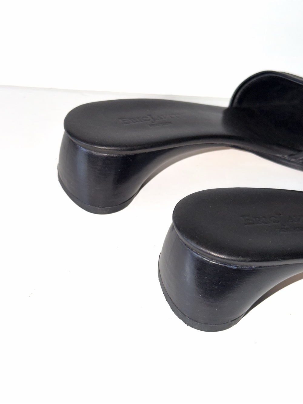 Eric Javitz Black Slide Sandals Women's Low Heel Slide Sz 9 Summer Minimalist - Picture 3 of 8
